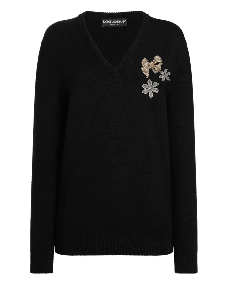Dolce & Gabbana Pullover mit V-Ausschnitt - Schwarz Schwarz
