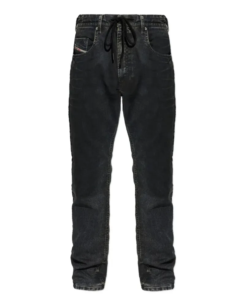 Diesel D-Krooley-B Jogg Jeans mit Kordelzug - Schwarz Schwarz