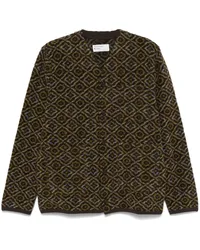 Universal Works Geometrisch gemusterter Cardigan Braun