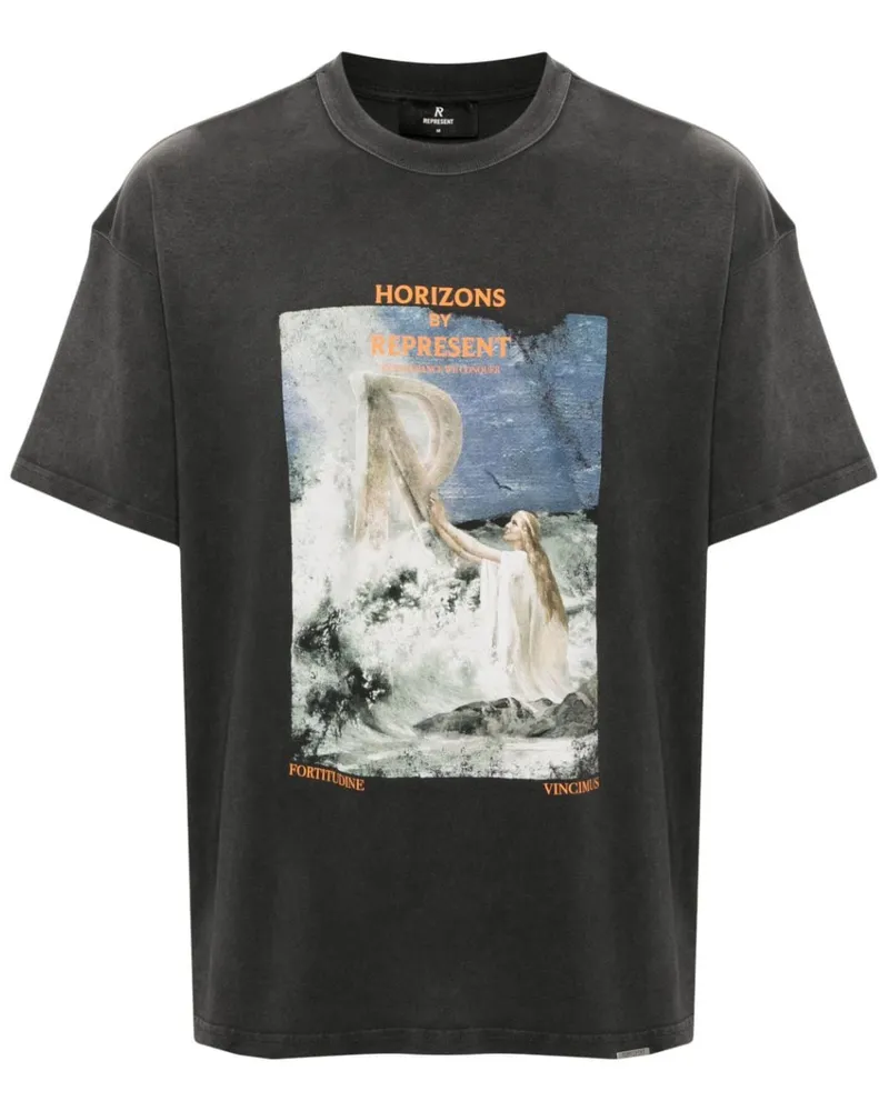 REPRESENT High Truth T-Shirt mit grafischem Print - Grau Grau
