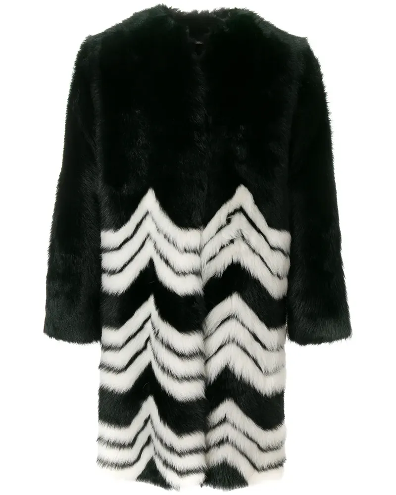 Givenchy Mantel mit Chevronmuster - Schwarz Schwarz