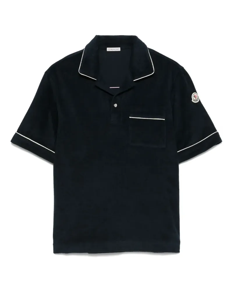 Moncler Strukturiertes Poloshirt - Blau Blau