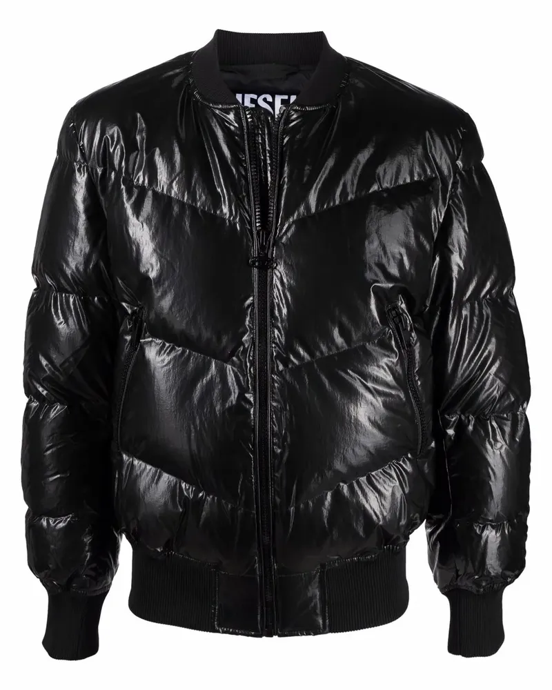 Diesel Gesteppte W-Sten Jacke - Schwarz Schwarz