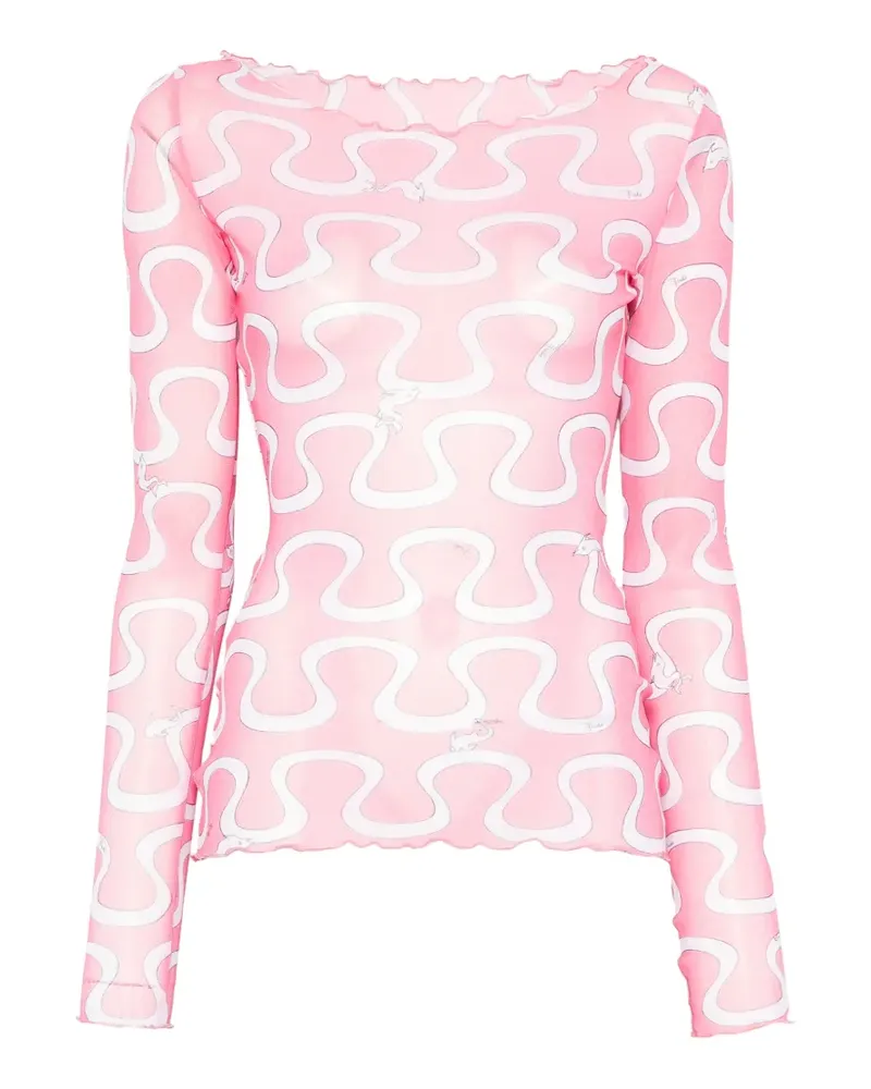 Emilio Pucci Tülloberteil mit Print - Rosa Rosa