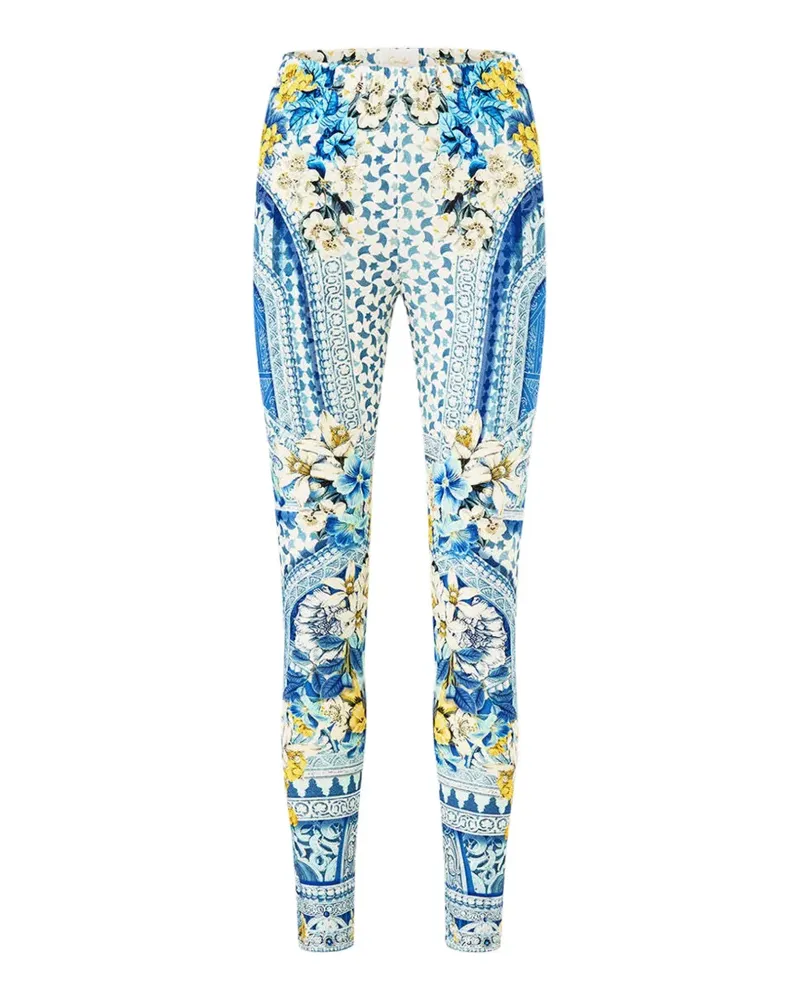 Camilla floral-print leggings - Nude Nude