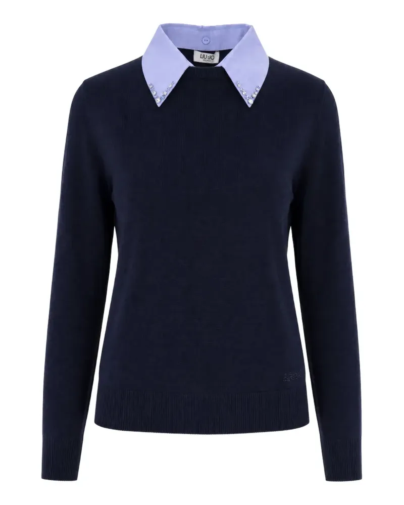 Liu Jo Pullover mit Popeline-Detail - Blau Blau