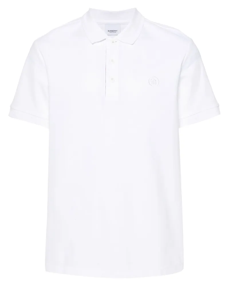 Burberry Poloshirt mit Logo-Stickerei - Weiß Weiß