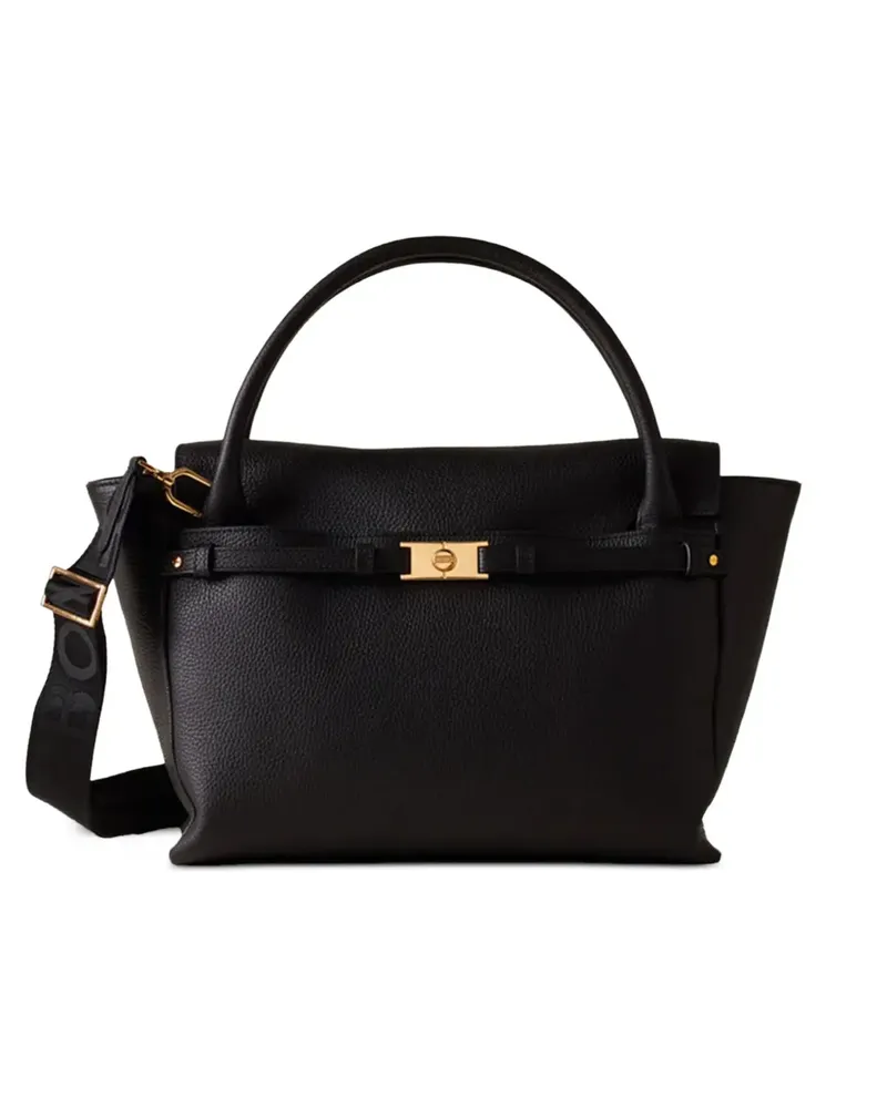 Borbonese Torinese Tote Bag mit Schnallenverschluss - Schwarz Schwarz