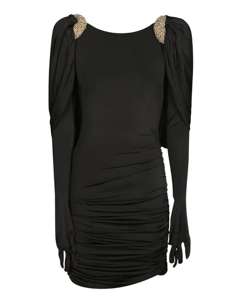 Amen bead-embellished ruched midi dress - Schwarz Schwarz