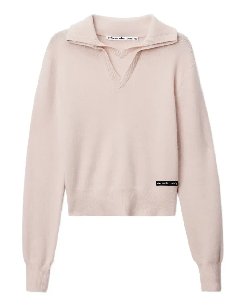 Alexander Wang ls double collar V-neck sweater - Rosa Rosa