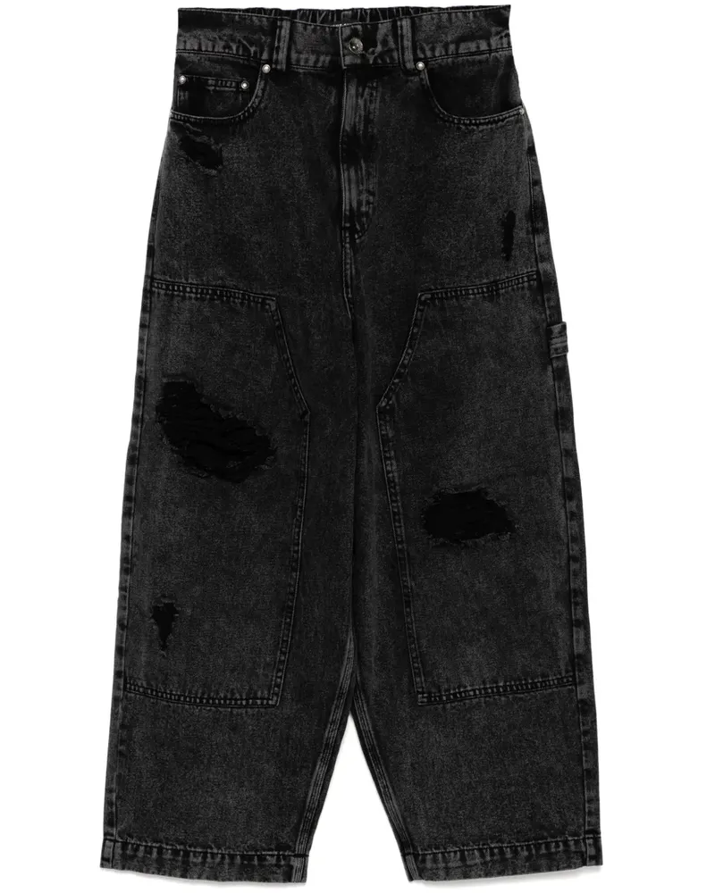 FIVE CM Tapered-Jeans im Distressed-Look - Grau Grau