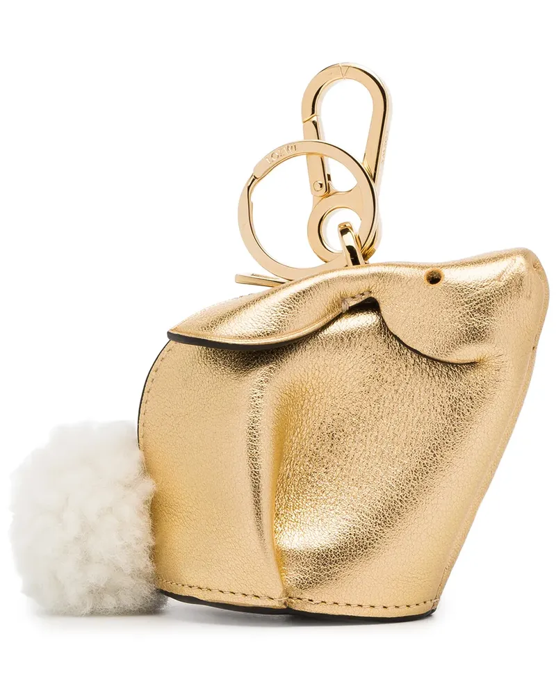 Loewe Bunny' Anhänger mit Shearling-Besatz - Metallic Metallic