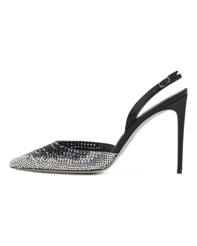 René Caovilla Jackie Slingback-Pumps mit Kristallen - Silber Silber