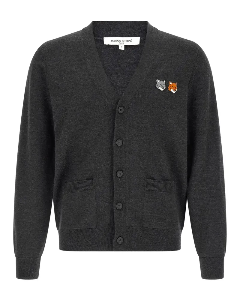 Kitsuné Cardigan mit V-Ausschnitt - Grau Grau