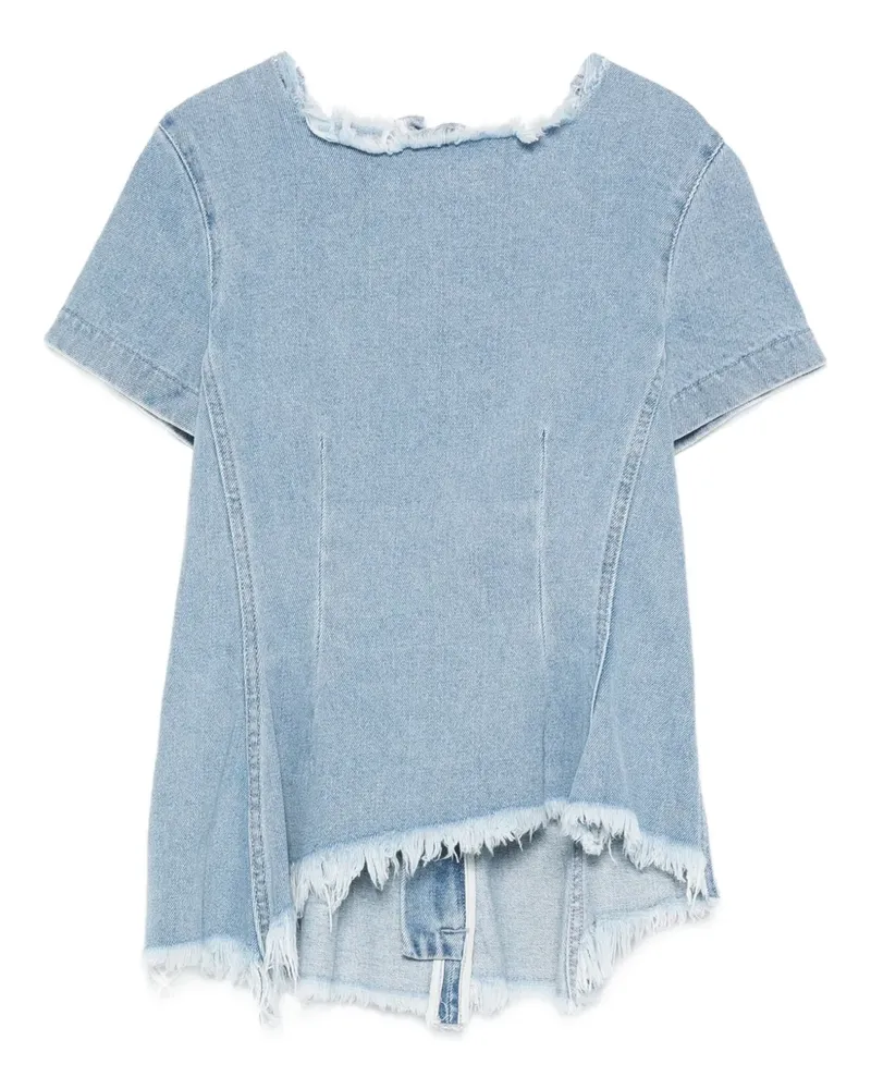 Marques ' Almeida Top mit ausgefranstem Saum - Blau Blau