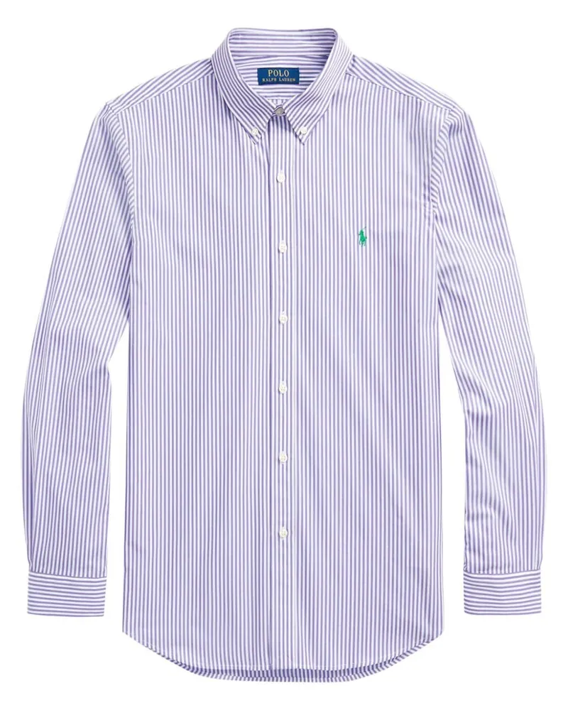 Ralph Lauren Gestreiftes Hemd mit Polo Pony-Stickerei - Weiß Weiß