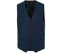 Wollweste mit Prince of Wales-Karo - Blau