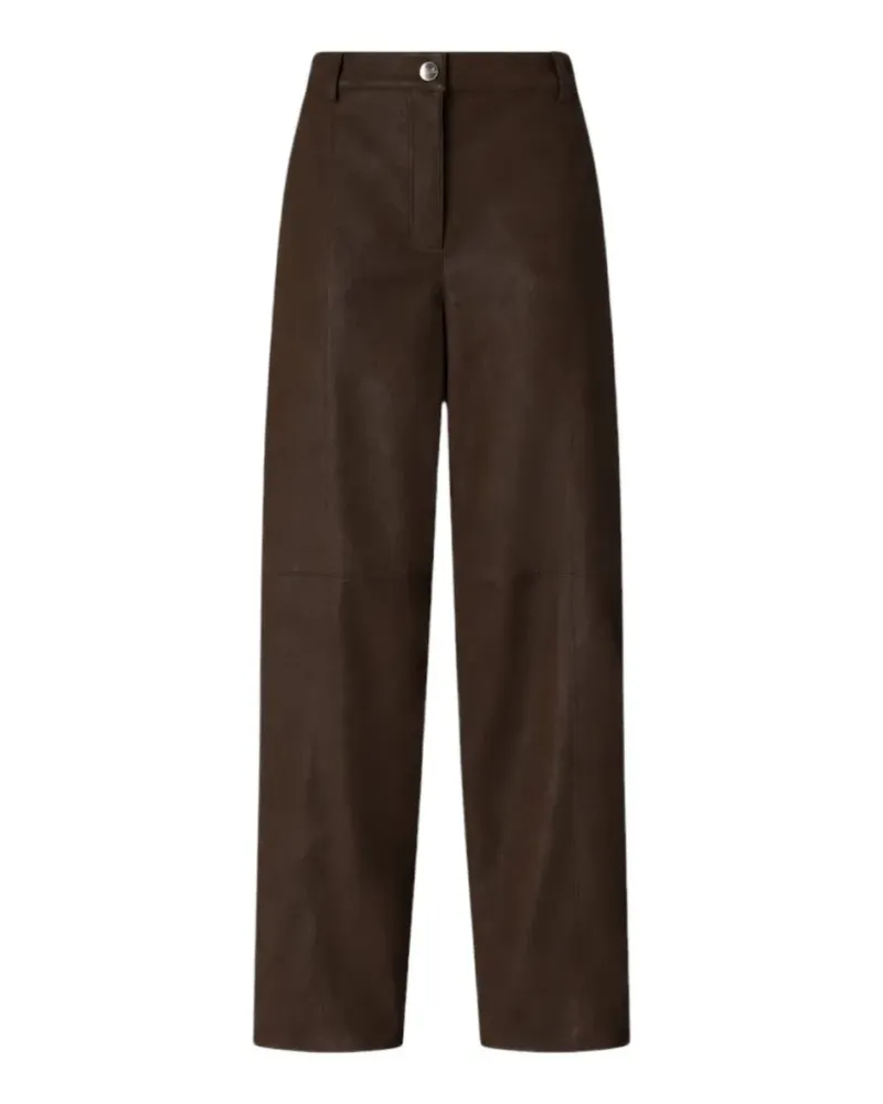 Pinko Gerade Hose in Nubuklederoptik - Braun Braun