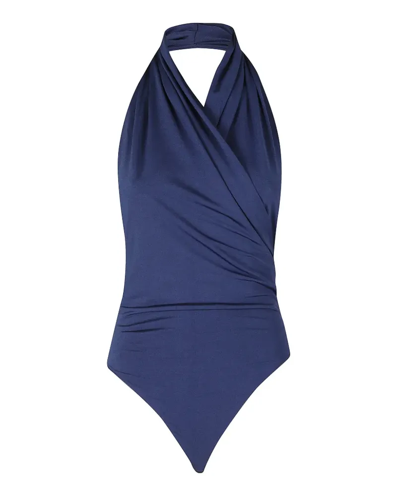 ANDAMANE Vina draped halterneck bodysuit - Blau Blau