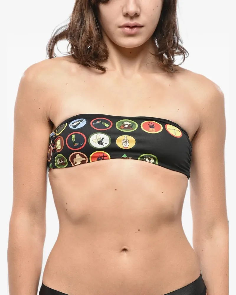 Dsquared2 printed bandeau bikini top - Schwarz Schwarz