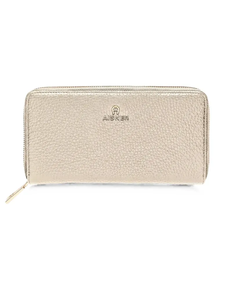 Aigner Ivy pebbled-leather wallet - Nude Nude