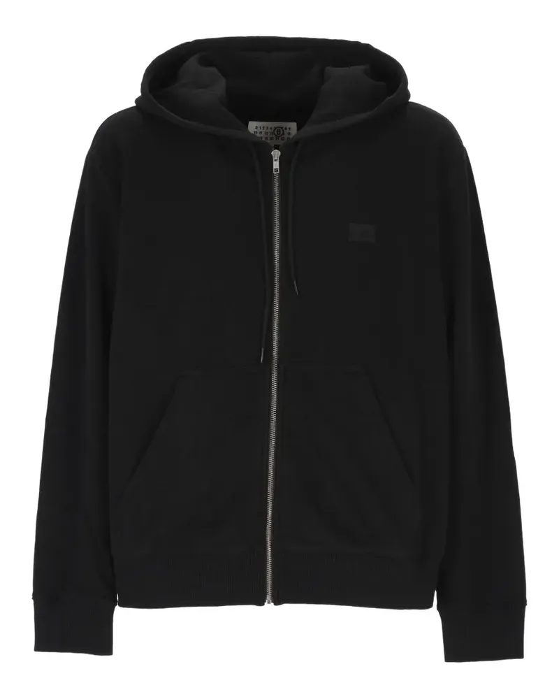 Maison Margiela logo-patch zip-up hoodie - Schwarz Schwarz