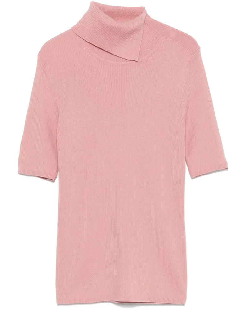 P.A.R.O.S.H. T-Shirt aus geripptem Strick - Rosa Rosa