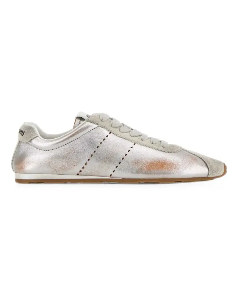 Miu Miu Plume metallic sneakers - Silber Silber