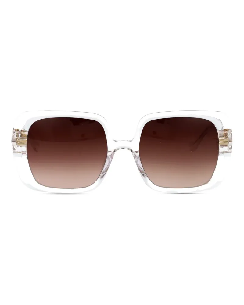 Yohji Yamamoto Sonnenbrille mit eckigem Gestell - Weiß Weiß