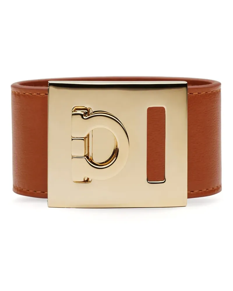 Ferragamo Lederarmband mit Gancini-Detail - Braun Braun