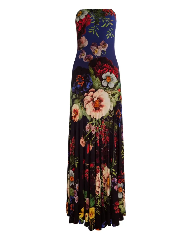 Alice + Olivia Augusta Maxikleid mit Spaghettiträger - Schwarz Schwarz