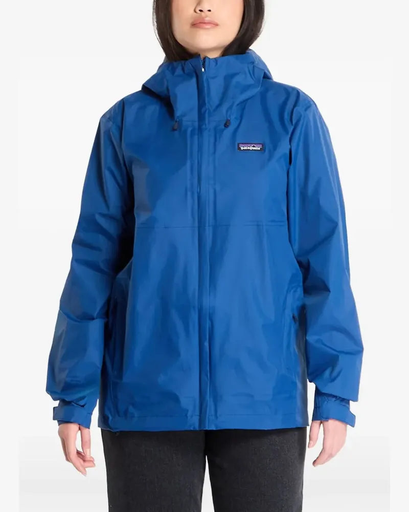 Patagonia Kapuzenjacke mit Logo-Patch - Blau Blau