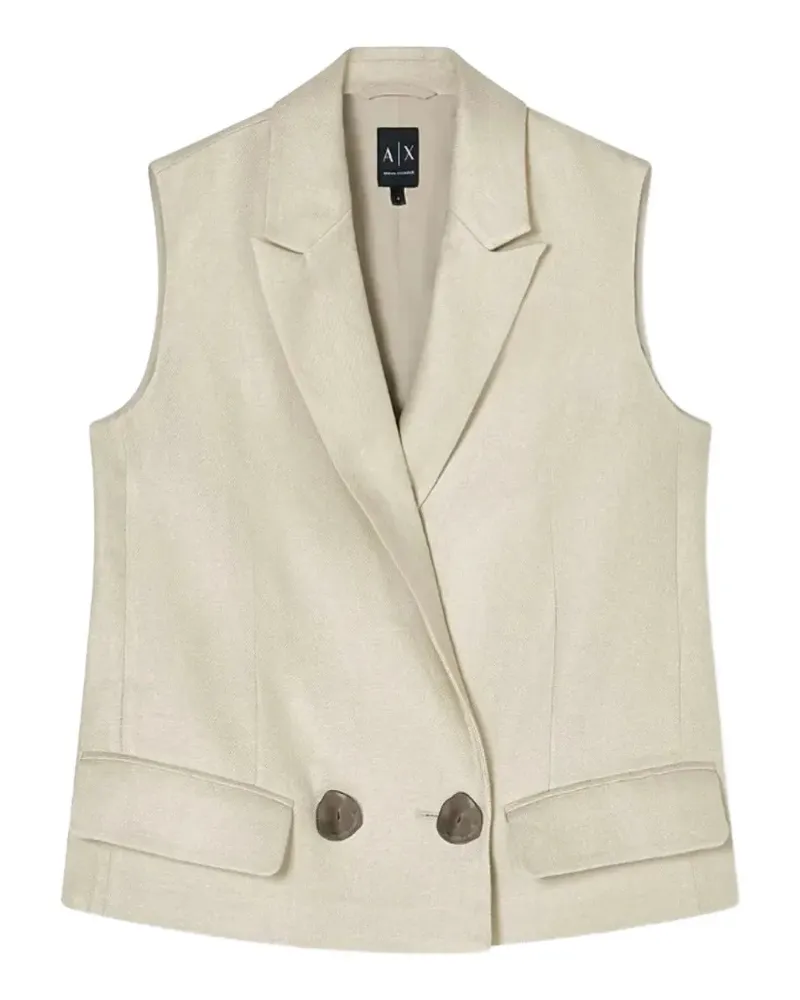 Armani Exchange double-breasted linen waistcoat - Nude Nude