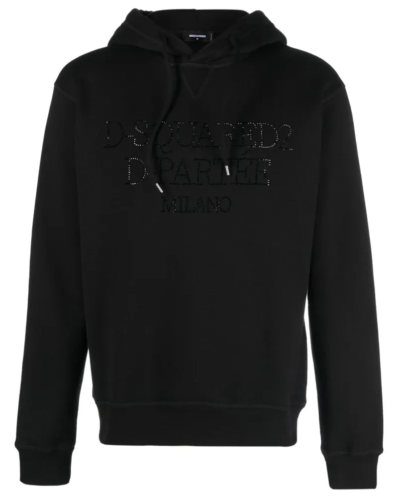 Dsquared2 Hoodie mit Strass - Schwarz Schwarz