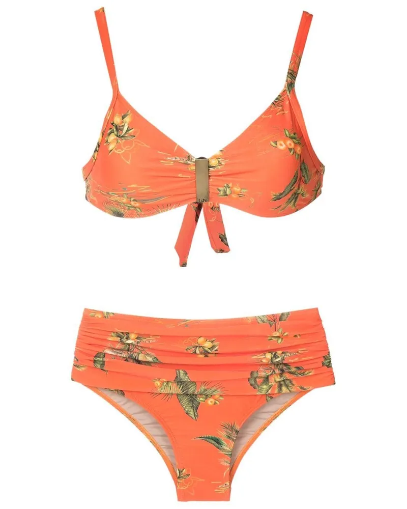 Lygia & Nanny Bikinihöschen mit Blumen-Print - Orange Orange
