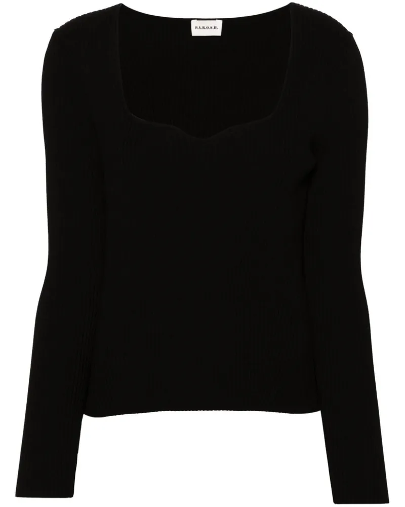 P.A.R.O.S.H. P.A.R.O H. Pullover mit eckigem Ausschnitt - Schwarz Schwarz