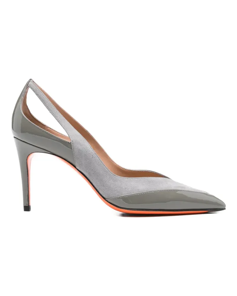 Santoni Pumps mit Cut-Out - Grau Grau