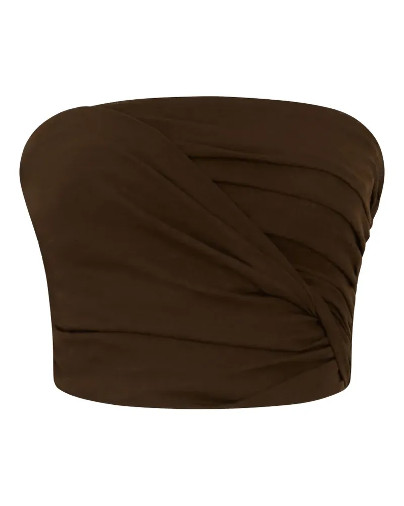 Ganni twisted bandeau top - Braun Braun