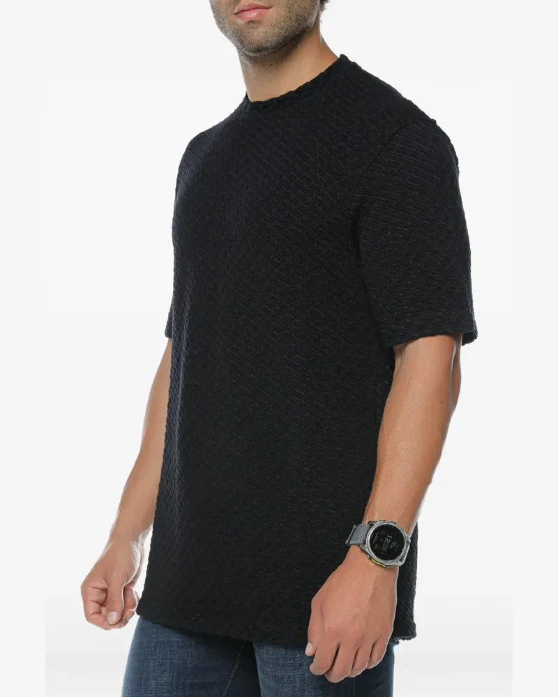 Emporio Armani textured short-sleeve T-shirt - Schwarz Schwarz