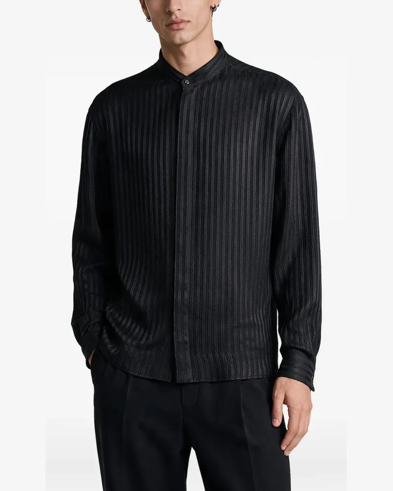 Giorgio Armani Gestreiftes Hemd - Schwarz Schwarz