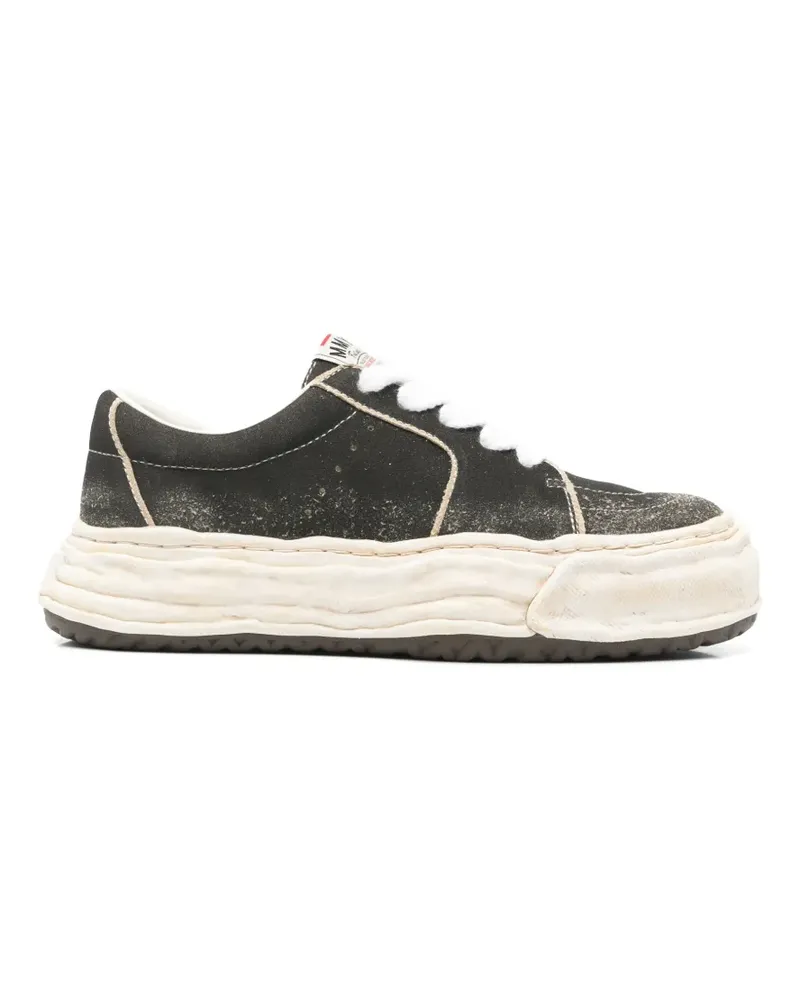 MIHARAYASUHIRO Eric overdyed suede sneakers - Schwarz Schwarz