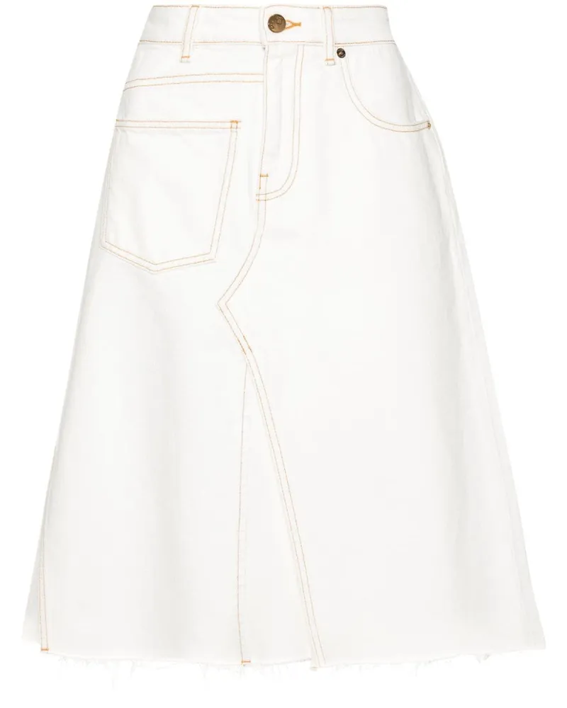 Tory Burch Jeansrock im Deconstructed-Look - Nude Nude