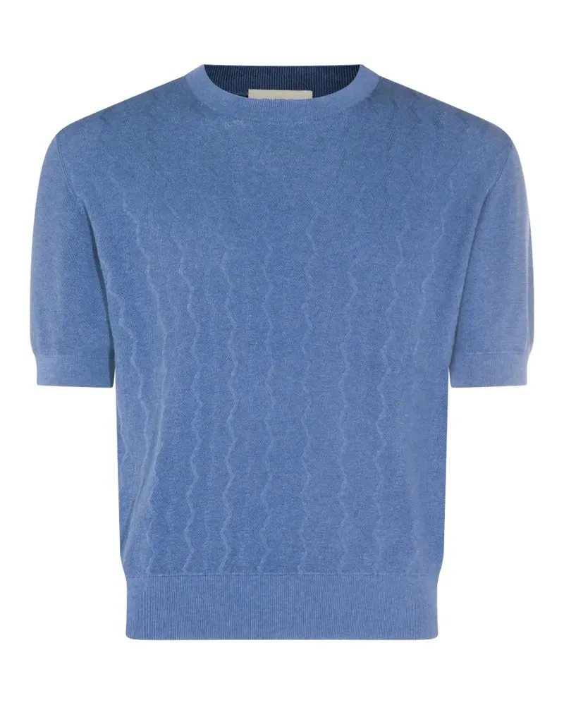 Piacenza Cashmere textured knitted T-shirt - Blau Blau