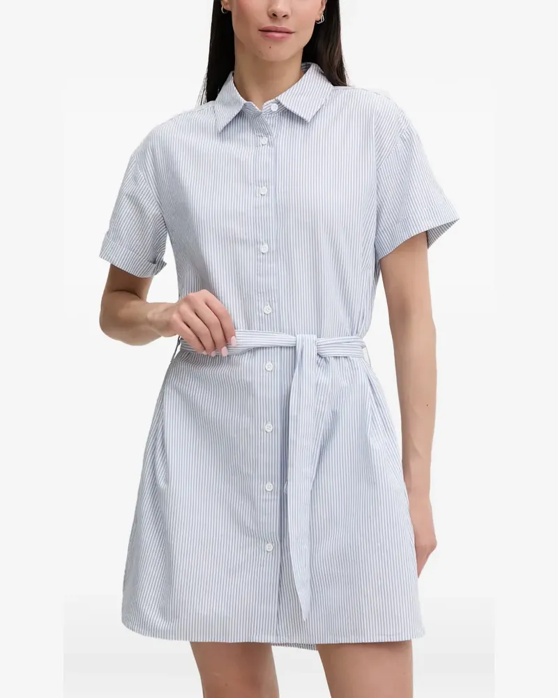 Helly Hansen striped belted shirt mini dress - Blau Blau