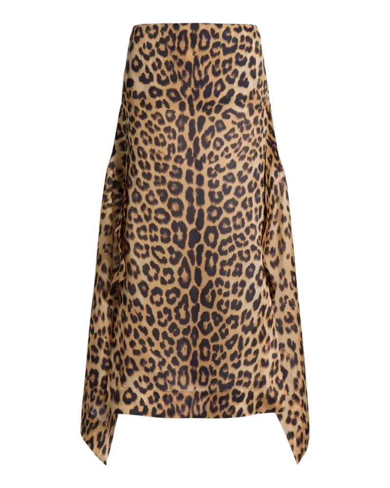 Alberta Ferretti leopard-print midi skirt - Braun Braun