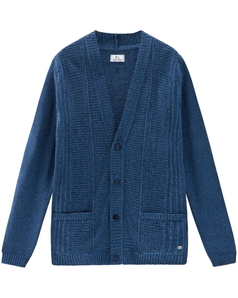 Woolrich Gerippter Cardigan mit V-Ausschnitt - Blau Blau