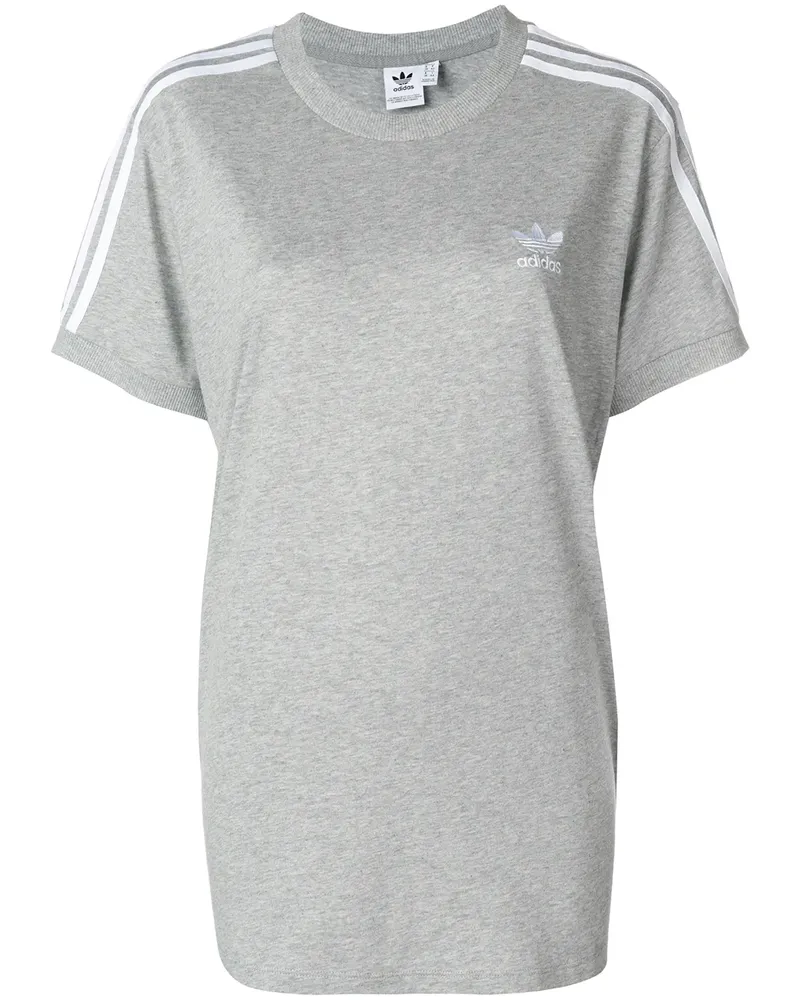 adidas T-Shirt mit Streifen - Grau Grau