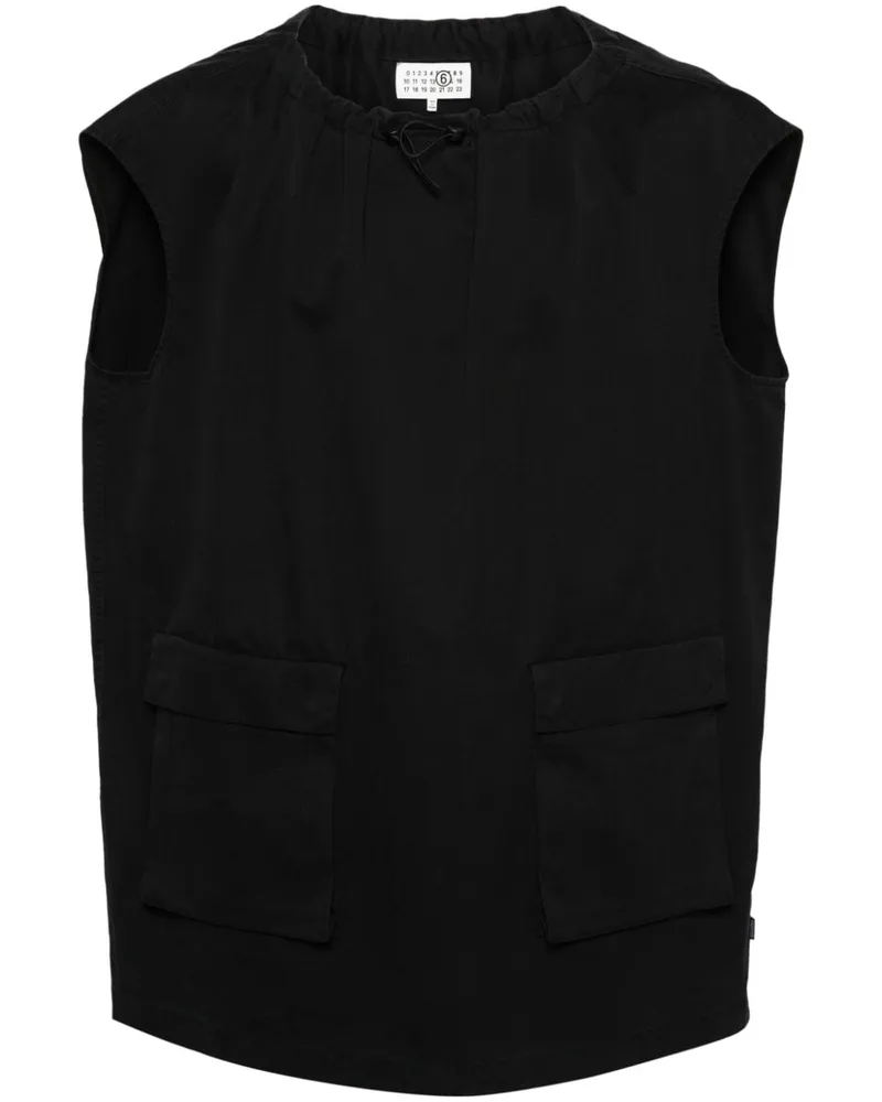 Maison Margiela Kleid mit gerafftem Kragen - Schwarz Schwarz