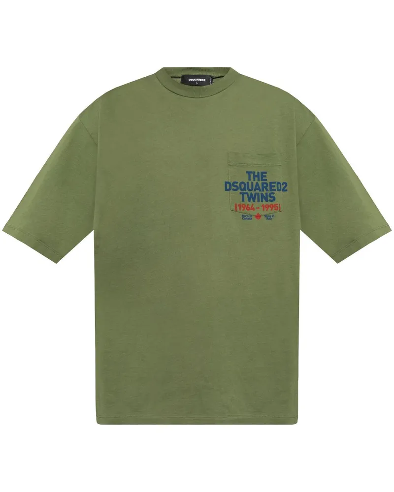 Dsquared2 T-Shirt mit Logo-Print - Grün Grün