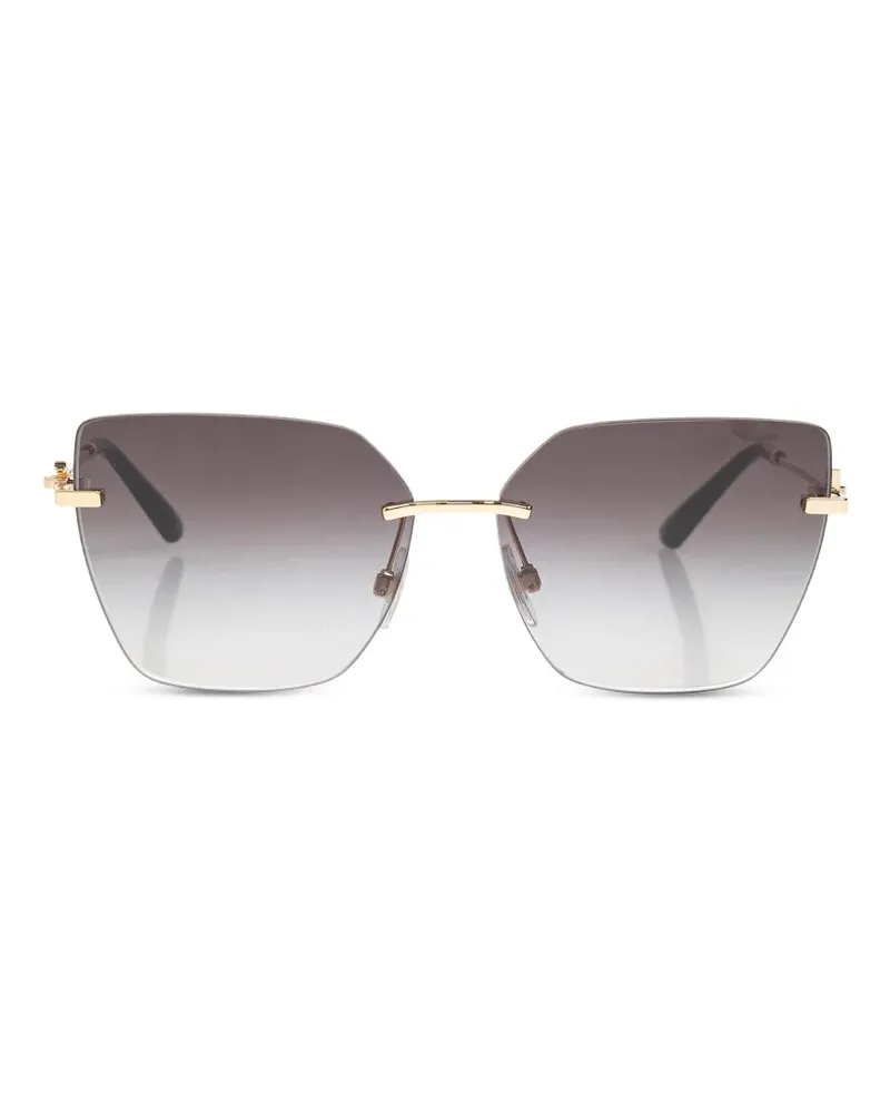 Dolce & Gabbana geometric-frame rimless sunglasses - Grau Grau